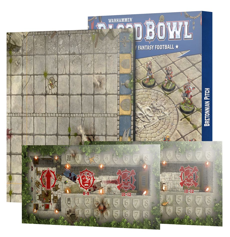 Blood Bowl Bretonnian Double Sided Pitch and Dugouts