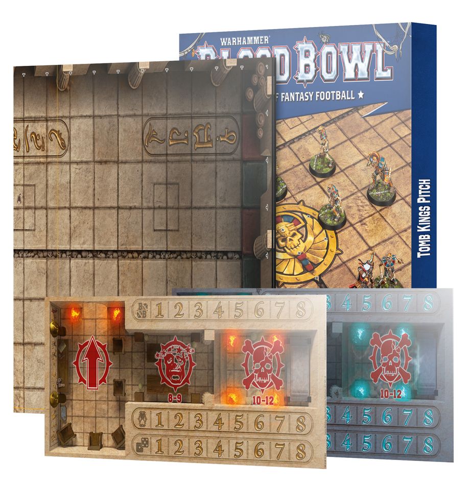 Blood Bowl Tomb Kings Double Sided Pitch and Dugouts