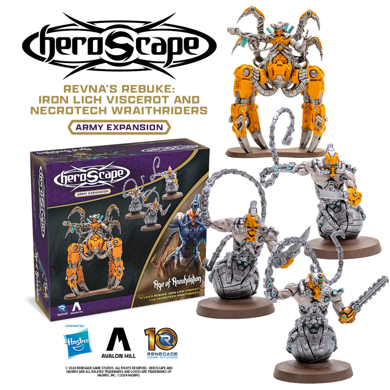 Rebna's Rebuke Iron Lich Vicerot & Necrotech Wraithriders Heroscape