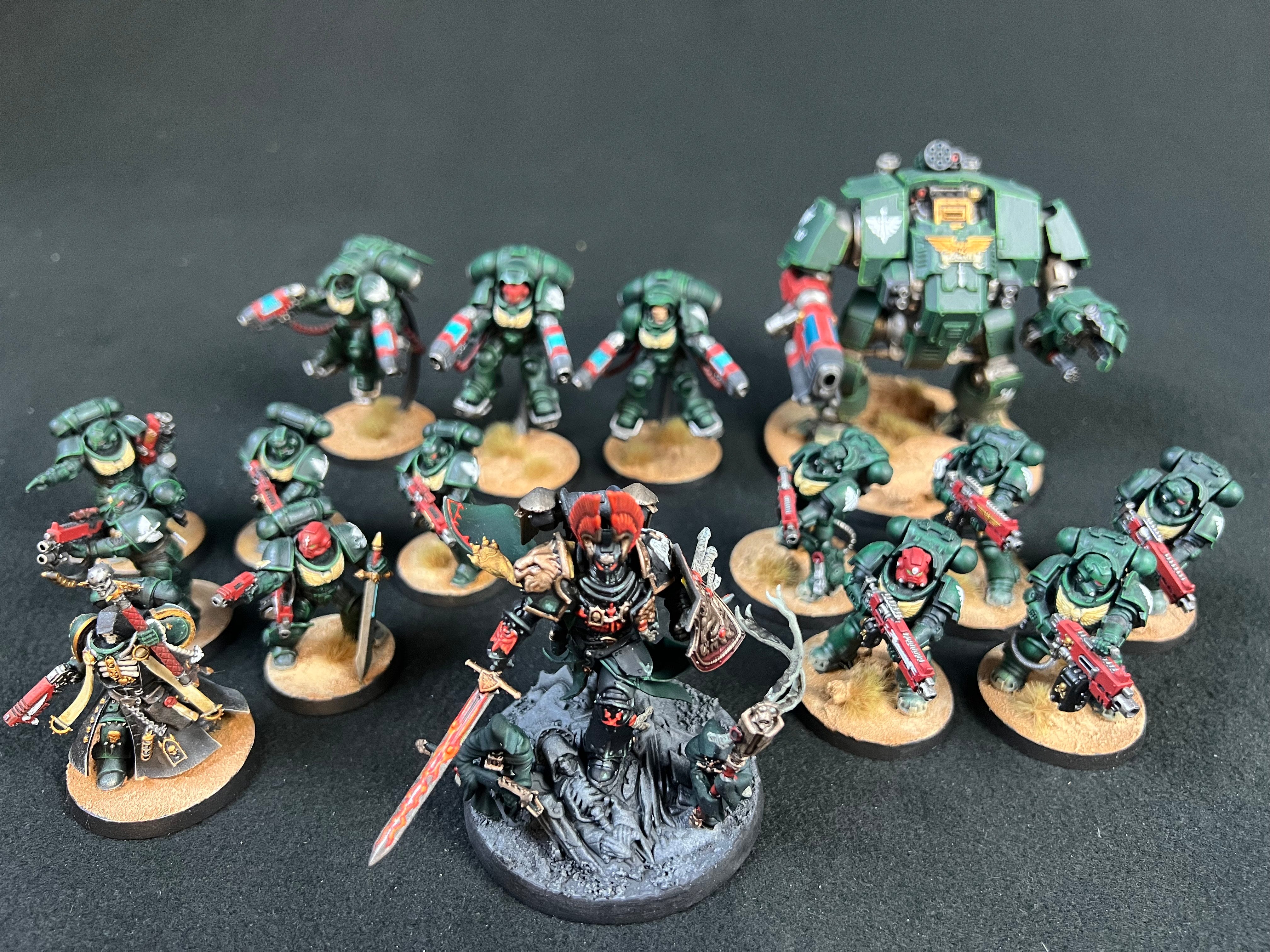 Painted Dark Angels Army Warhammer 40k Game Bunker Painted Dark Angels Army Warhammer 40k Game Bunker