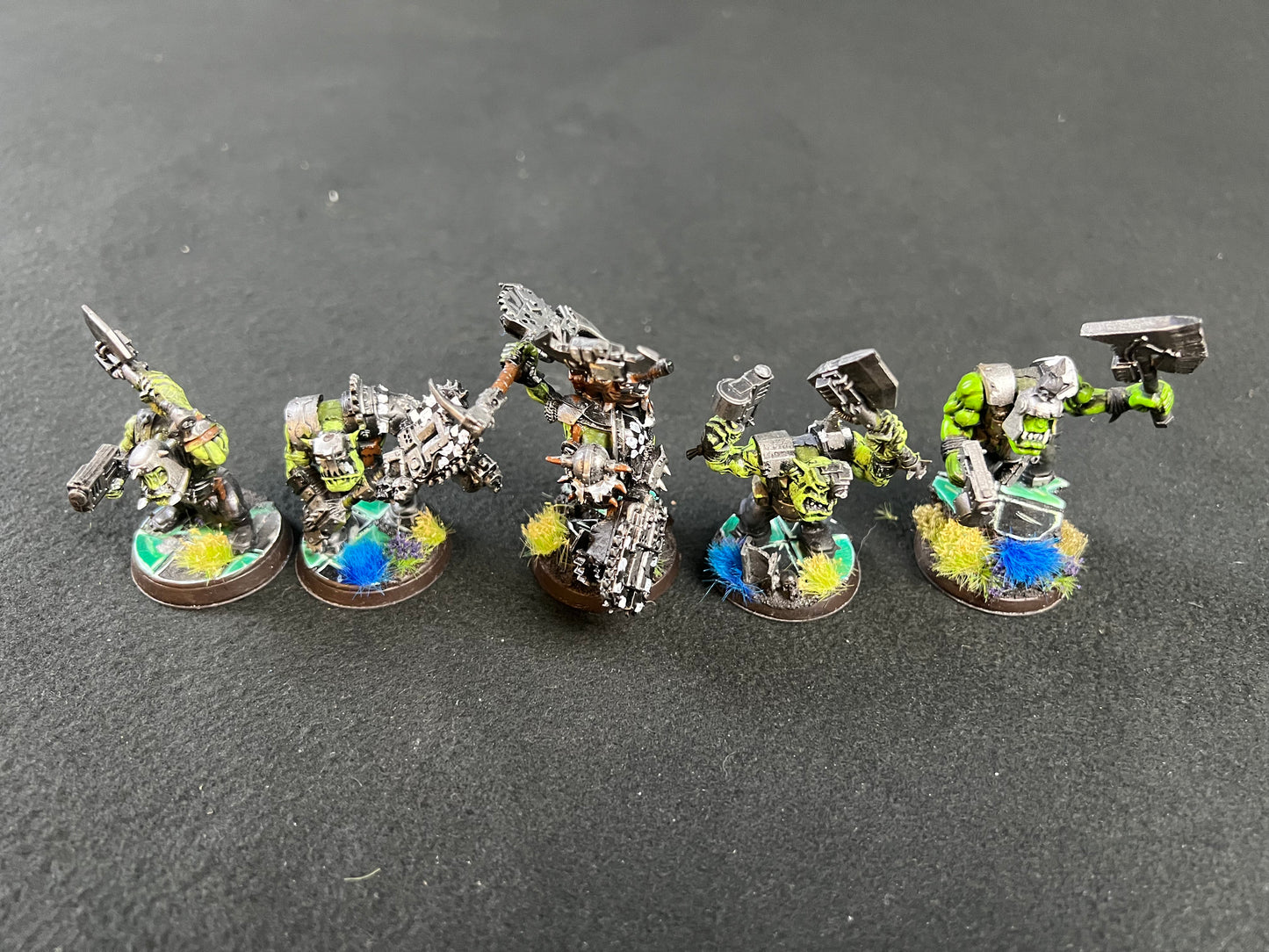5x Painted Ork Nobz (group 1) Warhammer 40k