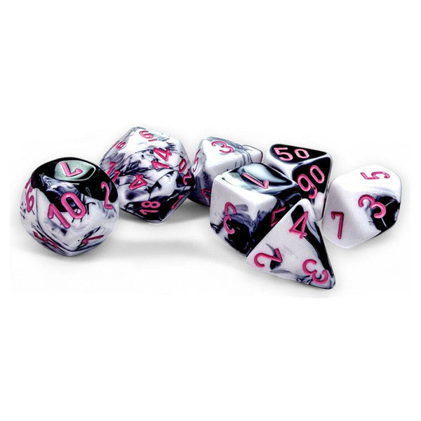 Chessex Gemini Black-White/Pink Polyhedral
