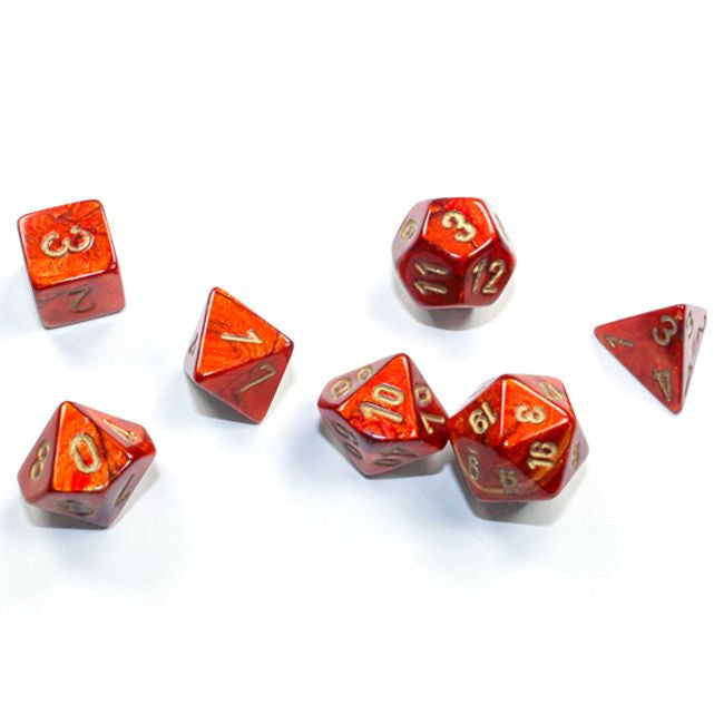 Chessex D&D Mini Hedral Dice Scarab Scarlet & Gold