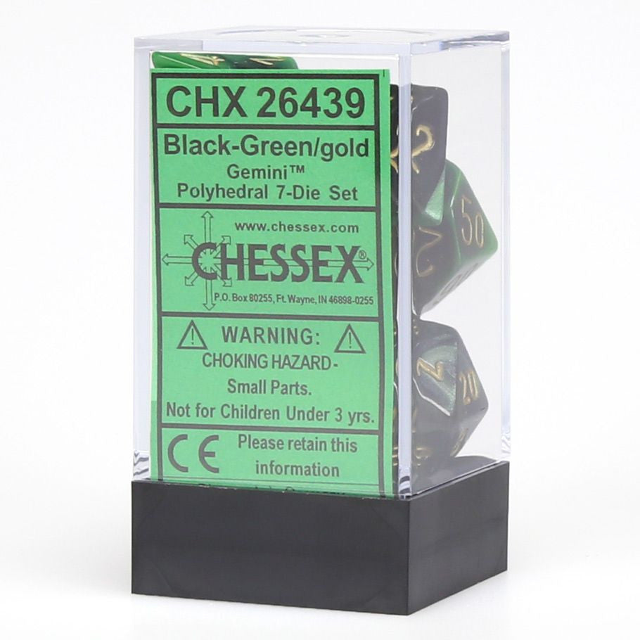 Chessex D&D Dice Gemini Green & Gold