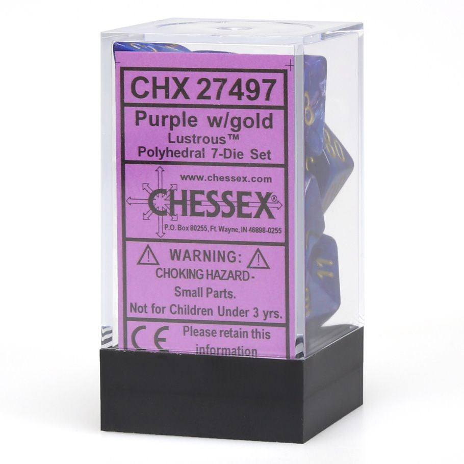 Chessex D&D Dice Lustrous Purple & Gold