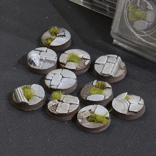 10x 25mm Temple Battle Ready Bases Gamers Grass