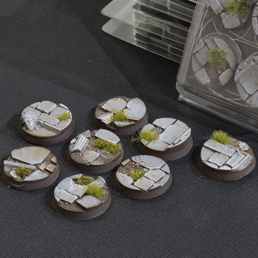 8x 32mm Temple Battle Ready Bases Gamers Grass