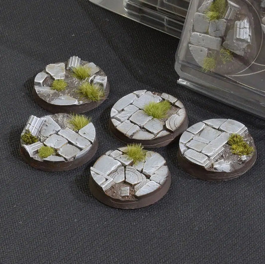 5x 40mm Temple Battle Ready Bases Gamers Grass