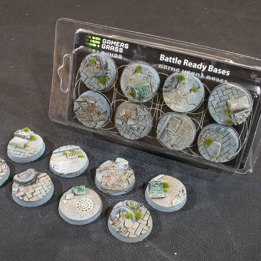 8x 32mm Urban Warfare Battle Ready Bases Gamers Grass