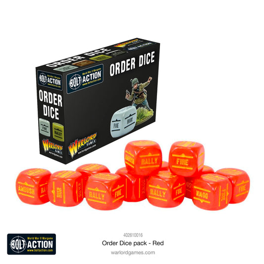 Bolt Action Orders Dice-Red