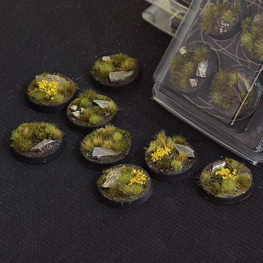 8x 32mm Winter Battle Ready Bases Gamers Grass