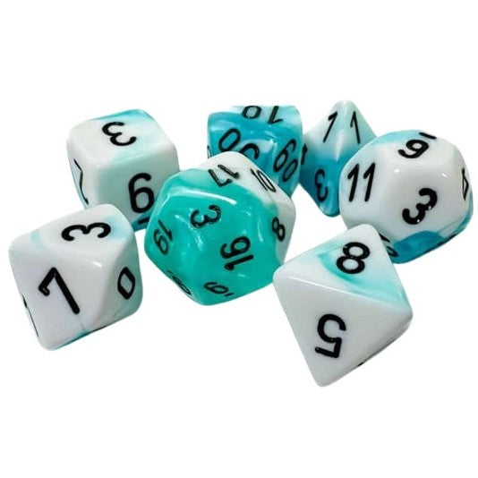 Chessex Gemini Teal-White/Black Polyhedral