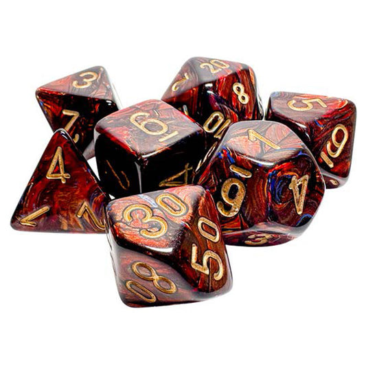 Chessex Scarab Blue Blood & GOld Mega-hedral Dice Set