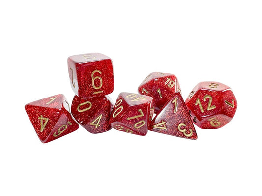 Chessex Glitter Ruby & Gold Mega-hedral Dice Set