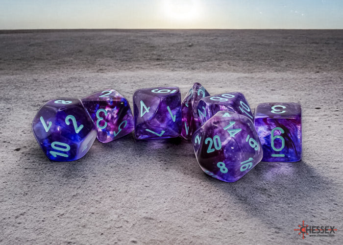 Chessex Luminary Nebula Nocturnal & Turquoise Mega-hedral Dice Set