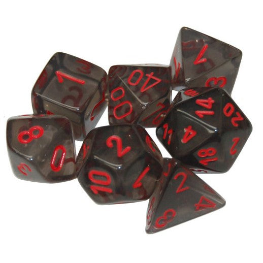 Chessex Translucent Smoke/Red Polyhedral