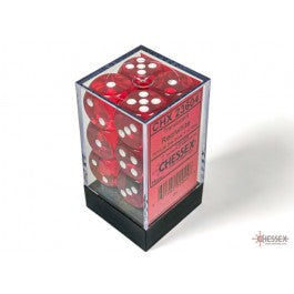 Chessex 16mm Red & White 12ct Translucent