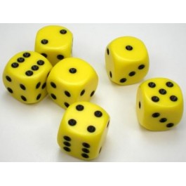 Chessex Yellow & Black Dice 12ct Opaque