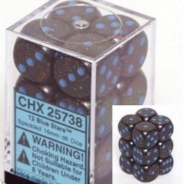 Chessex 16mm Blue Stars 12ct Speckled