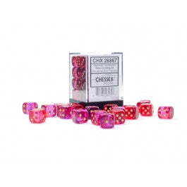Chessex 12 mm Red Violet & Gold 36ct Gemini Translucent