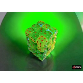 Chessex 12 mm Plasma Green Teal & Orange 36ct Gemini