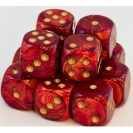 Chessex 16mm Scarlet & Gold 12ct Scarab