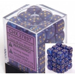 Chessex 12 mm Purple & Gold 36ct Lustrous