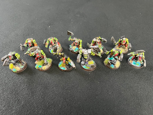 10x Painted Ork Boyz (group 2) Warhammer 40k