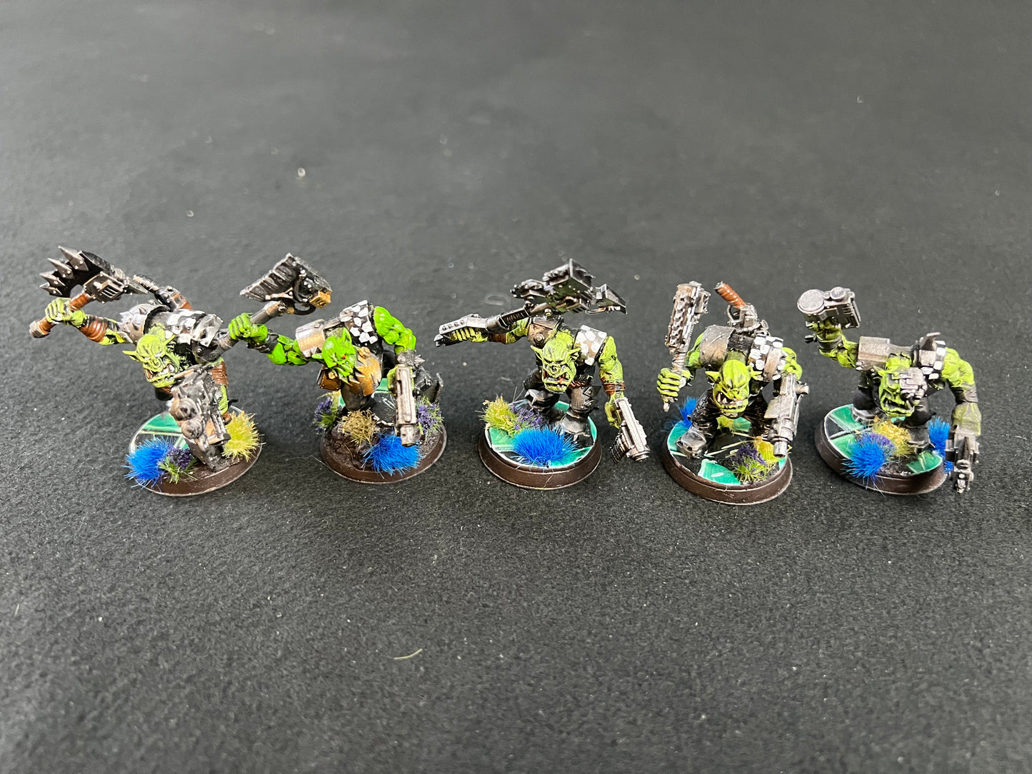 5x Painted Ork Nobz (group 2) Warhammer 40k