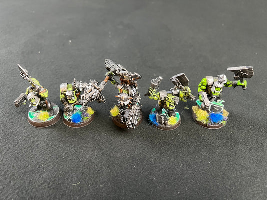 5x Painted Ork Nobz (group 1) Warhammer 40k