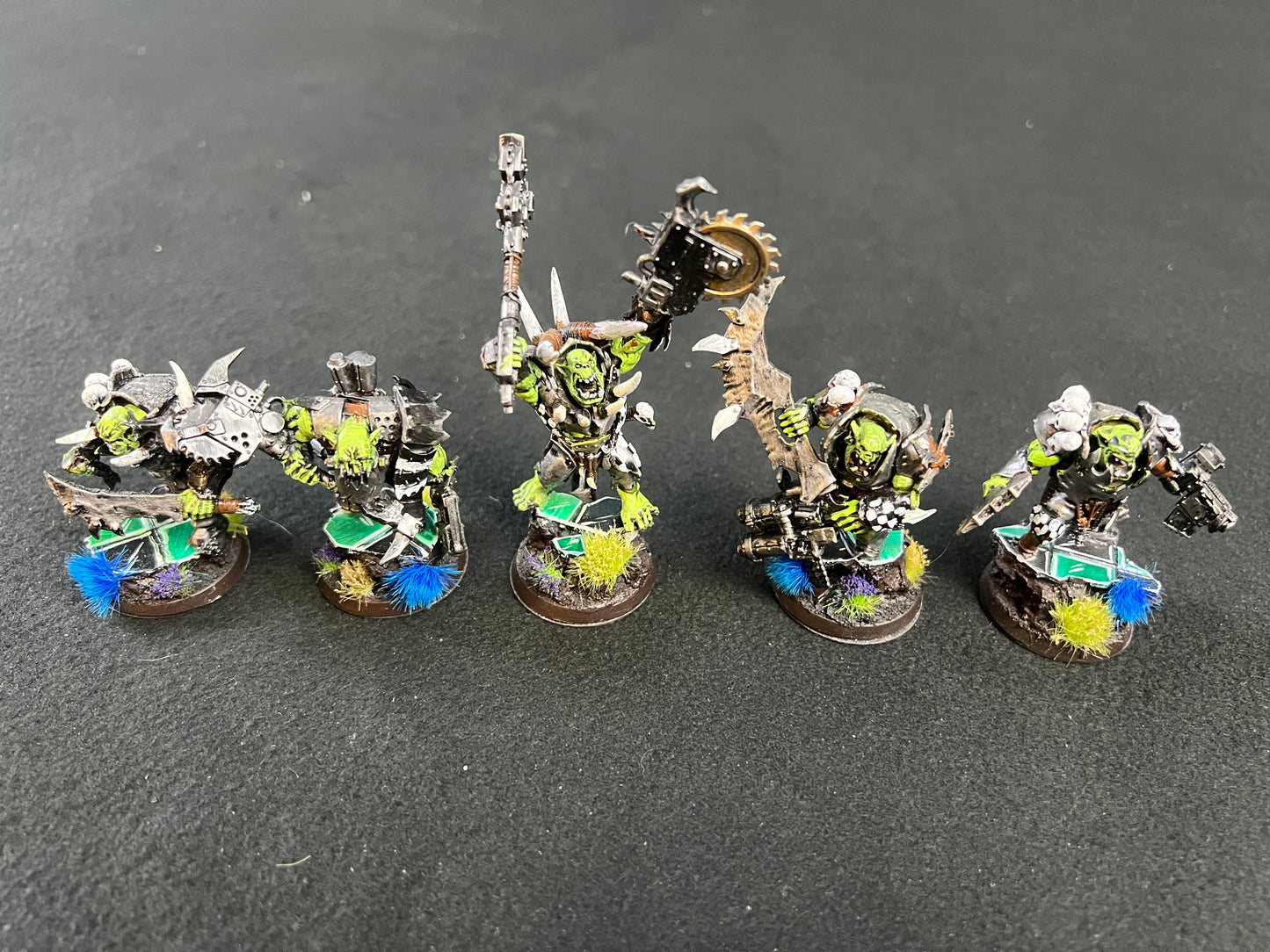 5x Painted Ork Nobz (group 3) Warhammer 40k