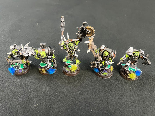 5x Painted Ork Nobz (group 3) Warhammer 40k