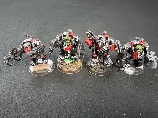 4x Painted Ork MegaNobz (group 1) Warhammer 40k
