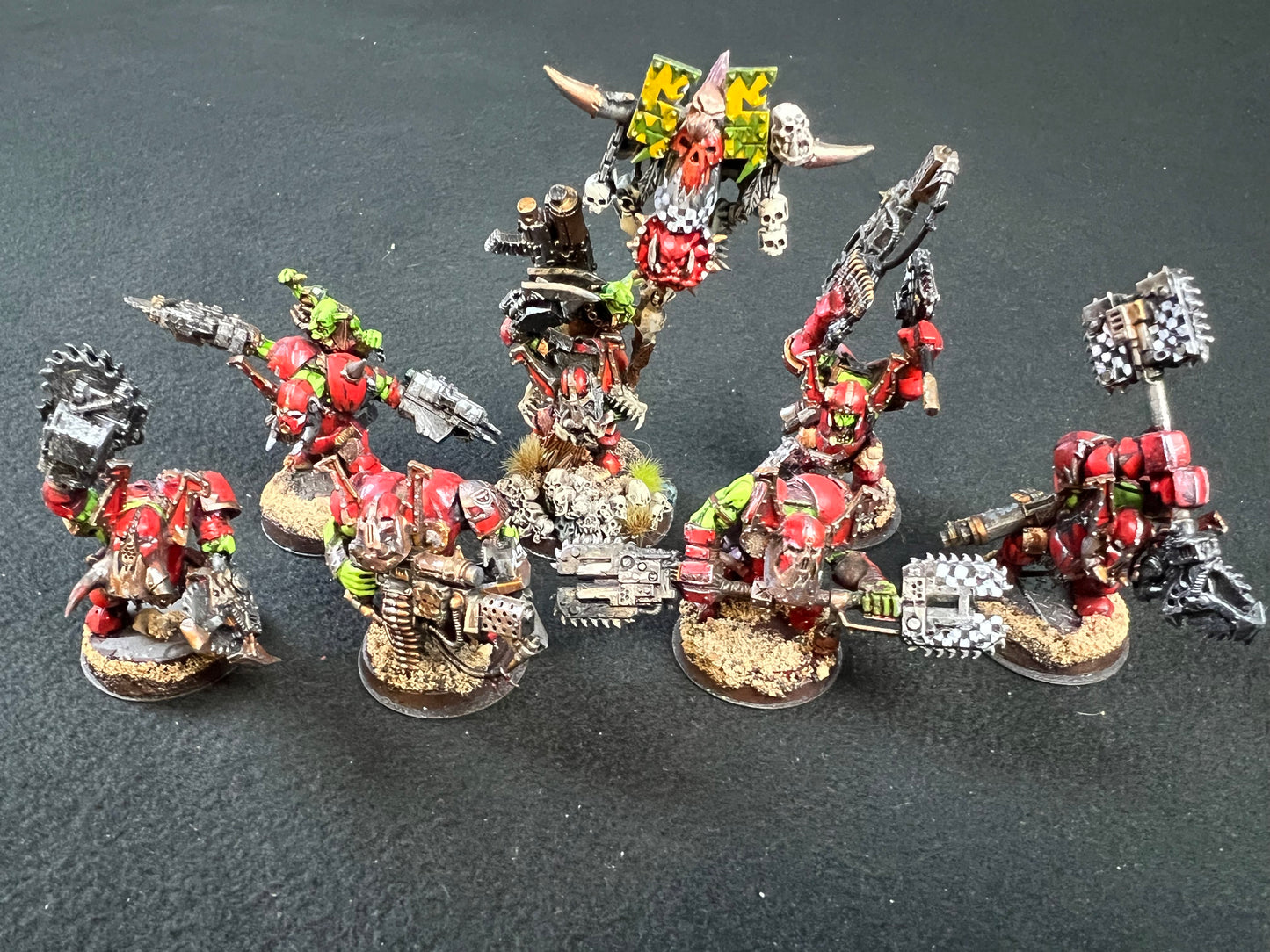 7x Painted Ork Nobz (group 4) Warhammer 40k
