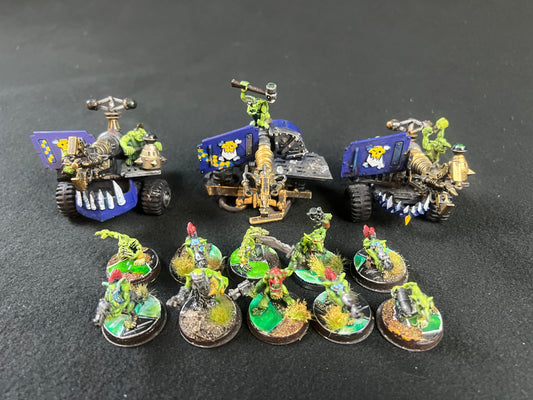 3x Painted Ork Mek Gunz (group 2) Warhammer 40k