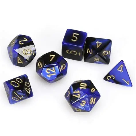 Chessex Gemini Black-Blue/Gold Polyhedral