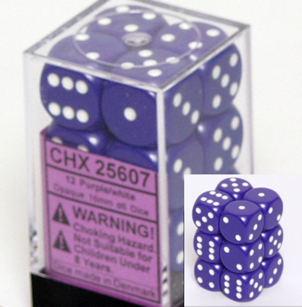 Chessex 16 Purple/White