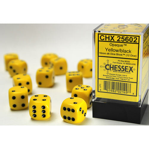 Chessex 12 count Yellow/Black 12 ct