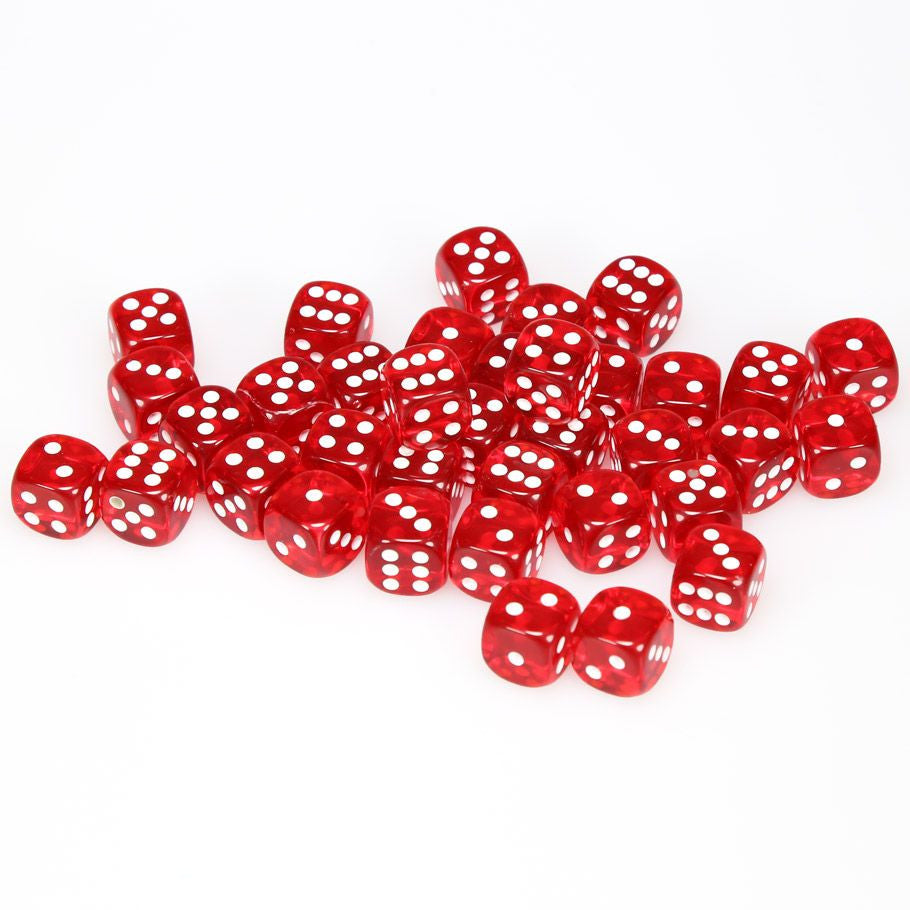 Chessex 12 mm Translucent Red & White 36ct