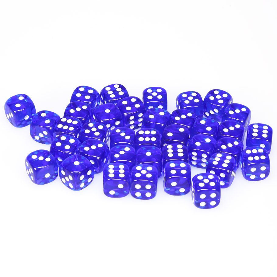 Chessex 12 mm Translucent Blue & White 36ct