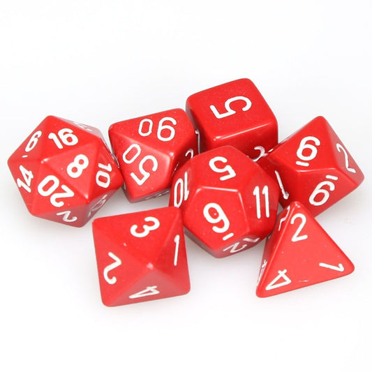 Chessex D&D Dice Opaque Red & White