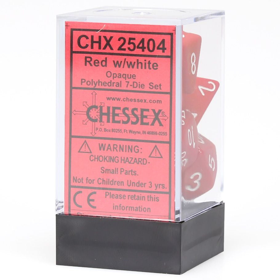 Chessex D&D Dice Opaque Red & White