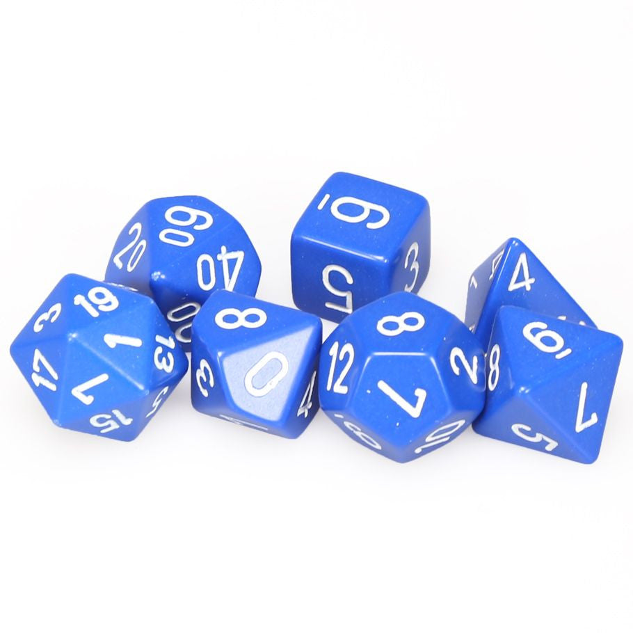 Chessex D&D Dice Opaque Blue & White