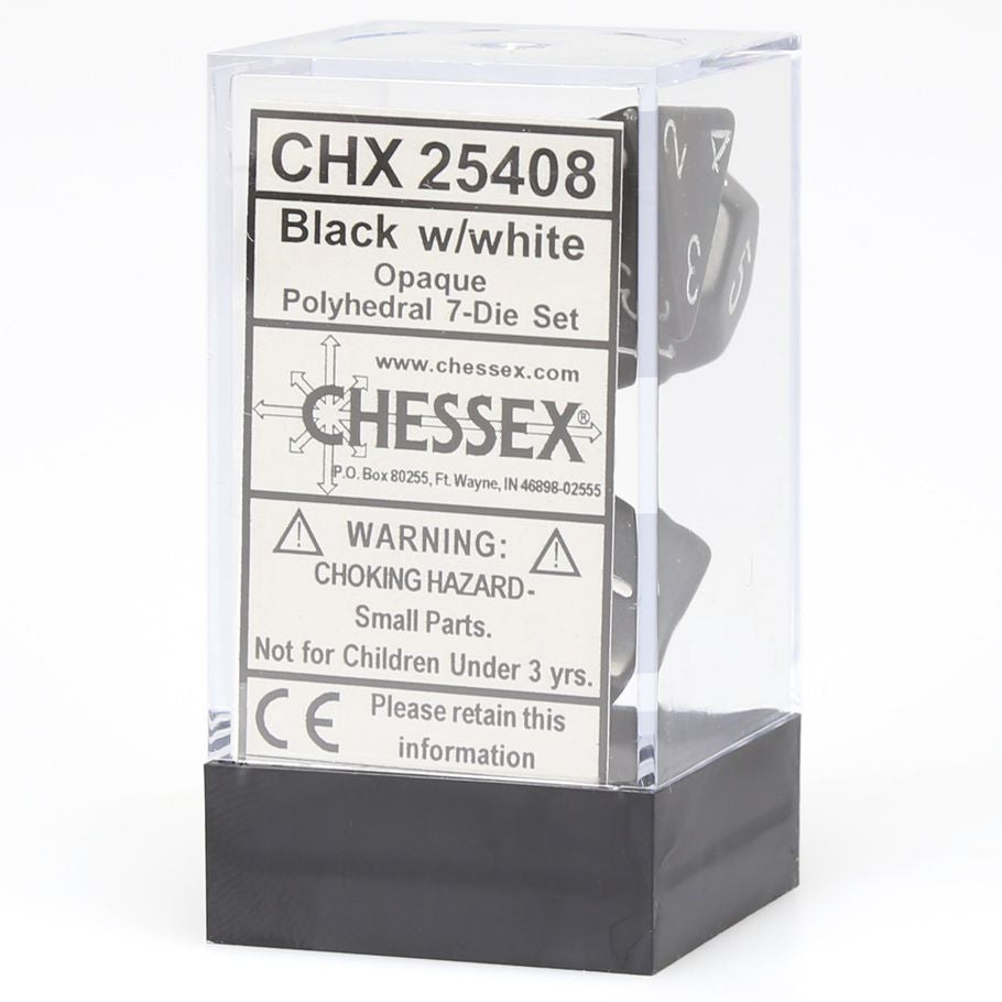 Chessex D&D Dice Opaque Black & White