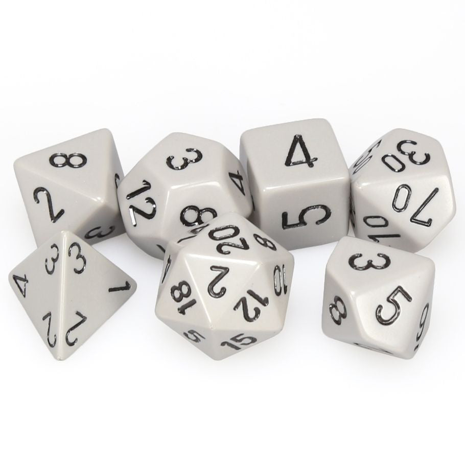 Chessex D&D Dice Opaque Grey & Black