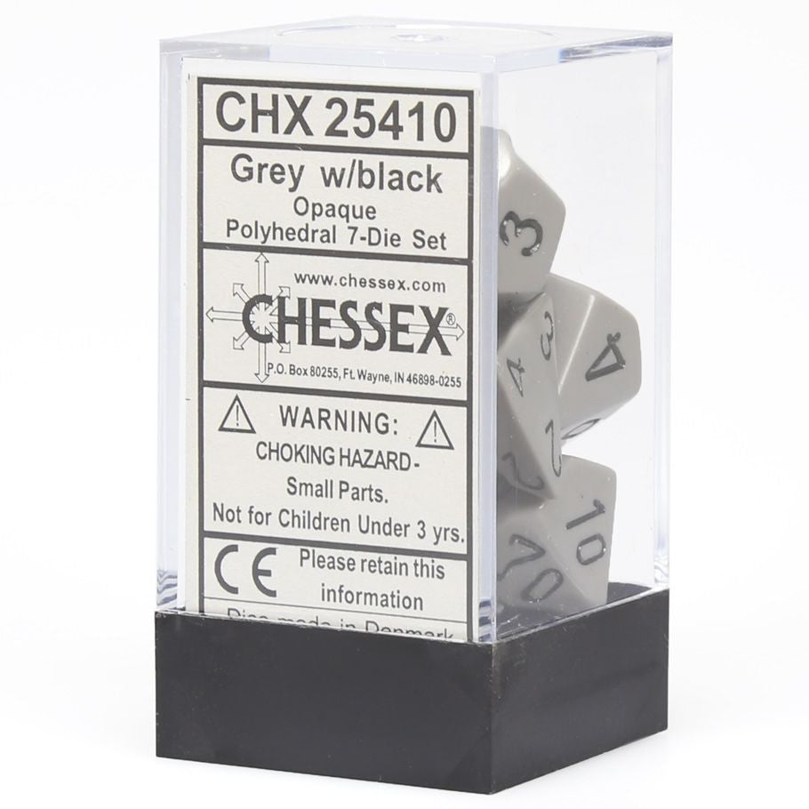 Chessex D&D Dice Opaque Grey & Black