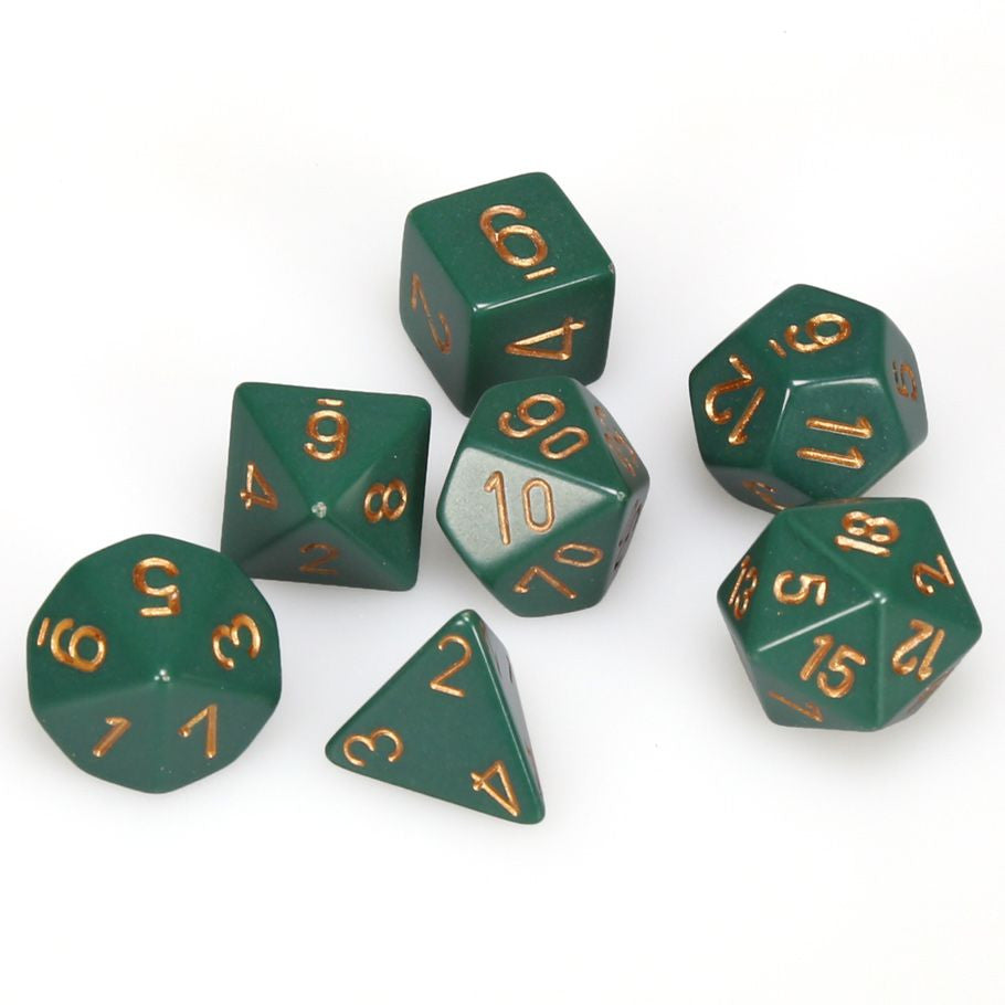 Chessex D&D Dice Opaque Dusty Green & Copper