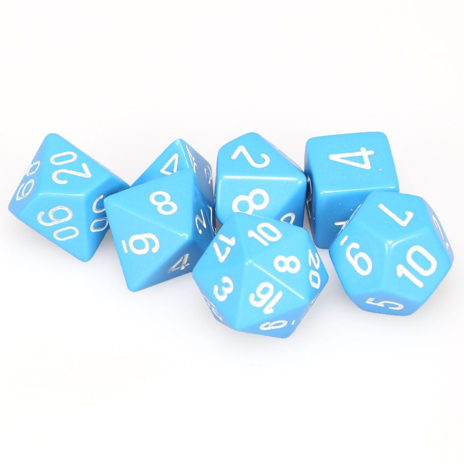 Chessex D&D Dice Opaque Light Blue & White