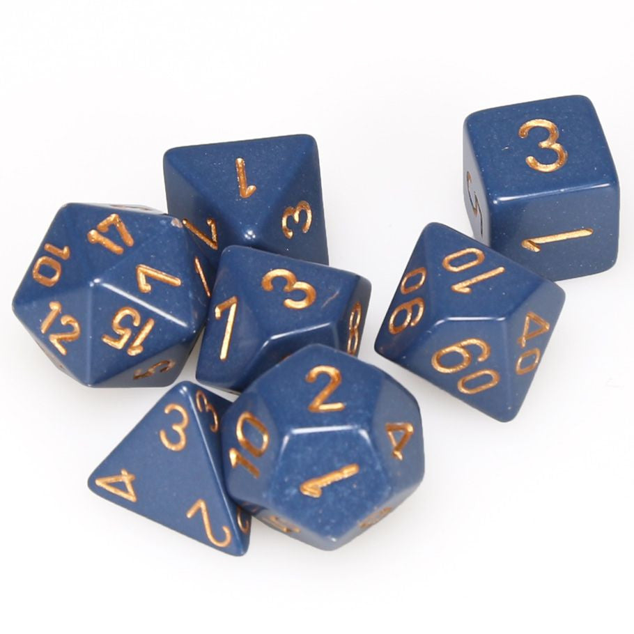 Chessex D&D Dice Opaque Dusty Blue & Copper