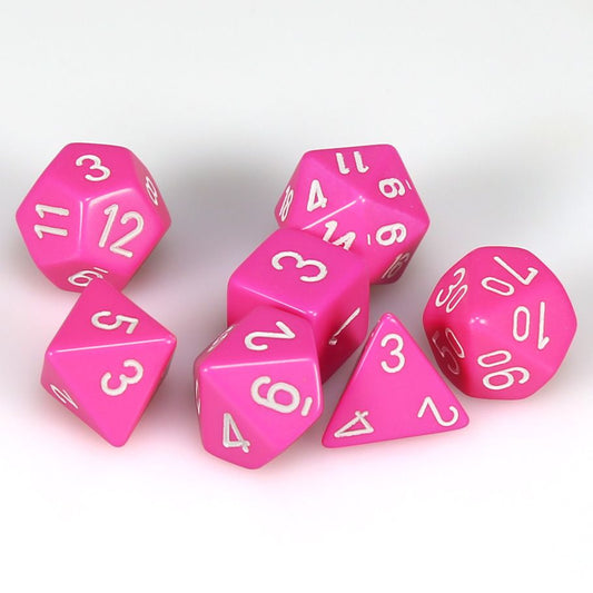 Chessex D&D Dice Opaque Pink & White